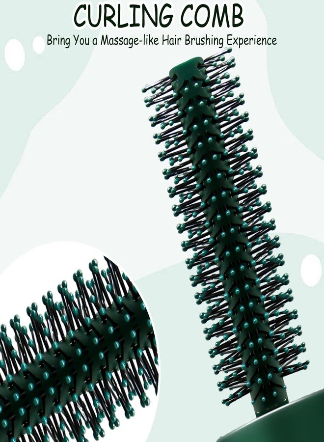 CANIPHA Travel Round Hair Brush for Blow Drying, Styling Curly, Thick or Thin Hair - Curling & Straightening, Wet & Dry Use for Women (Green) - Image 2